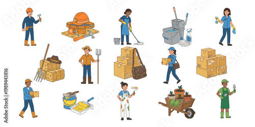 Diverse Professional Workers Set