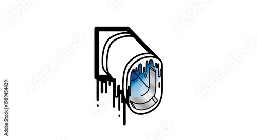 Abstract illustration of a dripping security camera lens.