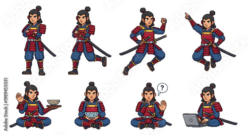 Samurai Warrior Poses Collection.