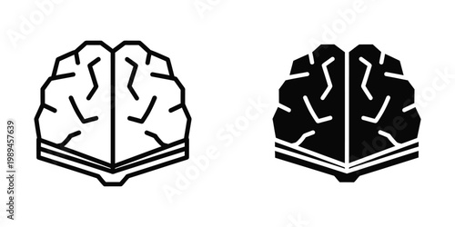 Contrast between a light and dark depiction of human brain hemispheres