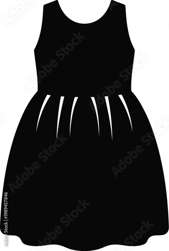 Elegant black tank dress with ruffled skirt for formal occasions