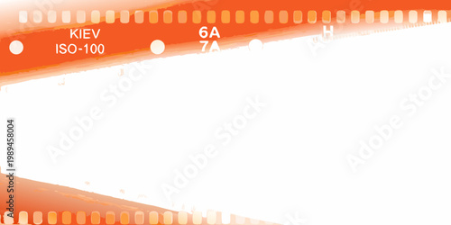 Film strip with kiev markings and visible frame borders