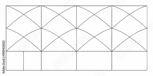 Geometric pattern of arches and lines forming a symmetrical design