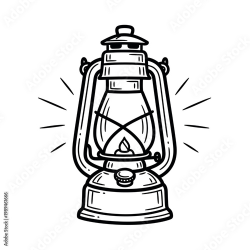 Vintage kerosene lantern illustration a nostalgic light source