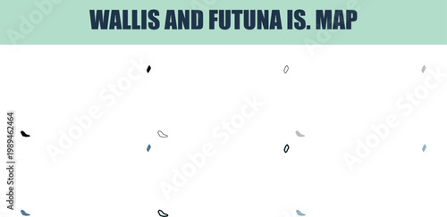 Quadro su tela Wallis and Futuna Islands map graphic with 6 different style outlines during a c