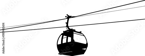 Cable car, gondola lift, aerial tramway, transportation icon, travel symbol