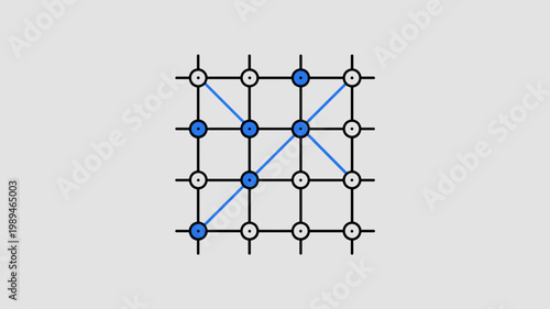 Square smart grid distribution icon – Ideal for electrical engineering, power network monitoring, or green energy tech.