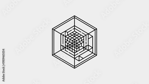Transparent isometric data compartment cube – Perfect for data transparency, software architecture, or modular tech systems.