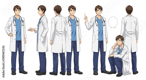 Male Doctor Character Poses Collection.