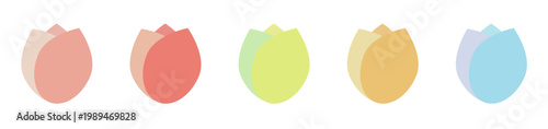 Minimal pastel abstract organic shape set, simple decorative design elements collection