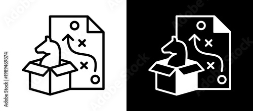 Product Strategy whiteblack icon