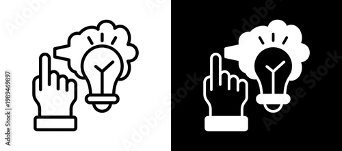 New Ideas whiteblack icon