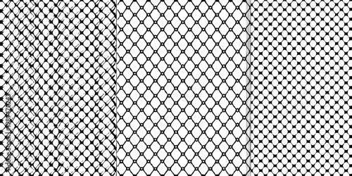 Black and white netting pattern a repeating geometric texture design