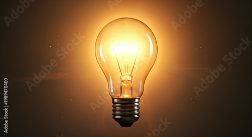 Glowing Light Bulb Idea Innovation Energy Concept Dark
