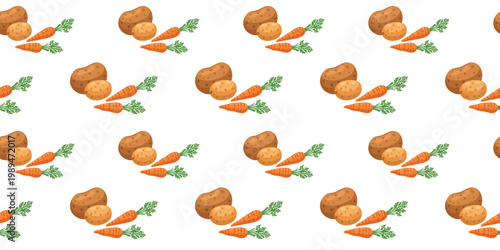 potato and carrot seamless pattern