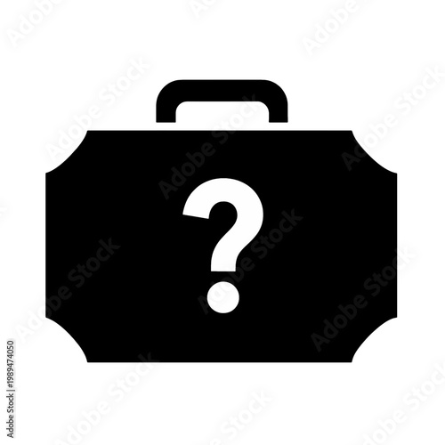 Suitcase with Question Mark Flat Icon