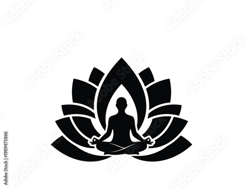 Intricate black and white lotus flower design a symbol of purity and spiritual awakening