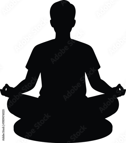 Silhouette of a person in lotus position a symbol of meditation and inner peace