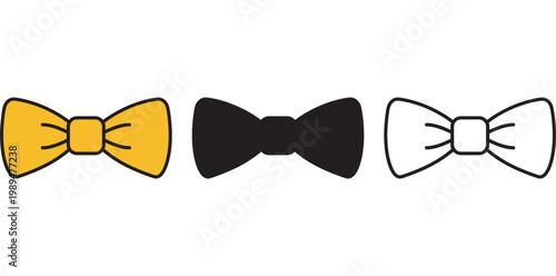 A set of colorful bow ties in different styles and colors for formal events