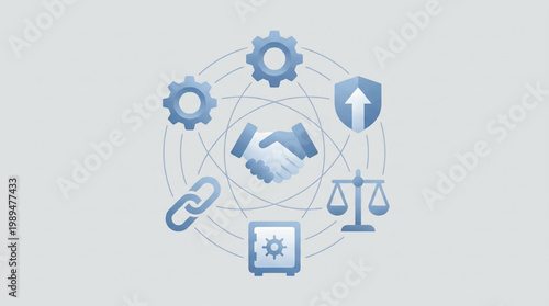Abstract concept of business partnership and growth strategy.
