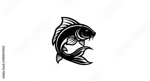 Carp Fish Logo Vector Illustration Isolated on White Background