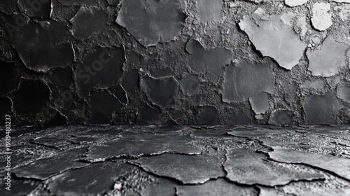 Cracked black surfaces reveal the beauty in deterioration and neglect