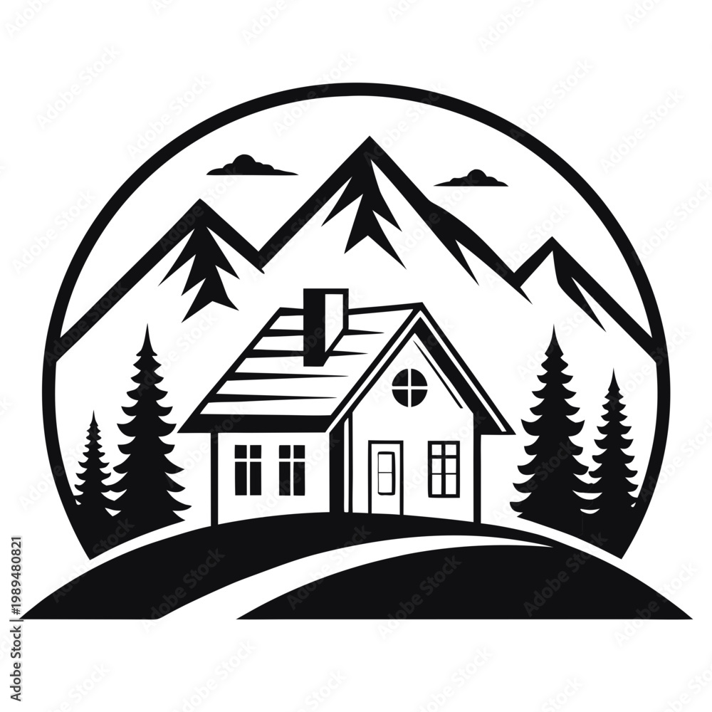 Fototapeta premium minimalist geometric house icon real estate logo vector