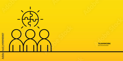 Teamwork and Innovation Infographic Overlay Collection Featuring Puzzle Lightbulb, Human Figures, and Collaboration Icons for Business Presentations, Creative Projects, and Modern Graphic Designs