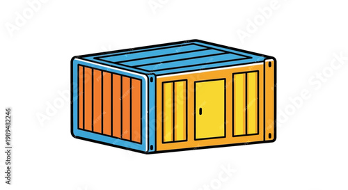 Vibrant Cargo Shipping Container Icon