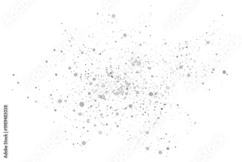Tableau sur toile Silver glitter particles explosion background, abstract sparkling dust scatter,