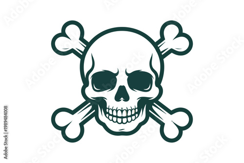 Skull and crossbones symbol conveys a clear visual warning of danger or toxicity on a white background.