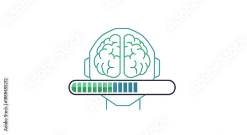 Brain Wearing Headphones with Equalizer.