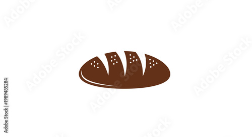 Brown bread icon illustration.