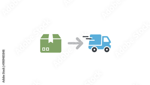 Delivery truck with package box.