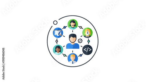 Diverse group of people networking.