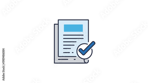 Document with Checkmark Icon Verification.