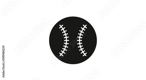 Black Baseball with White Stitching Details.