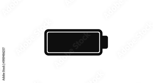 Black Battery Icon with White Outline.