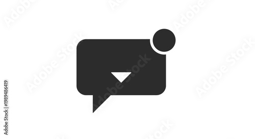 Black chat speech bubble icon symbol.