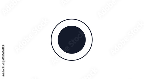 Black circle with white outline.