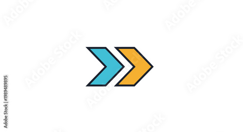 Colorful Arrow Symbols Pointing Right.