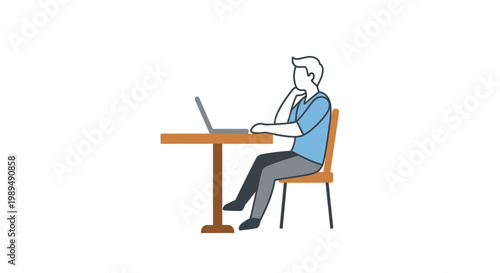 Man sitting at desk with laptop.