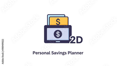 Personal savings planner on laptop.