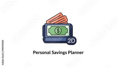 Personal savings planner with money.