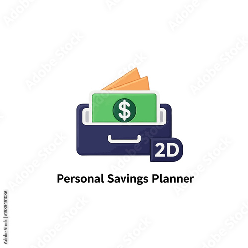 Personal savings planner with money.