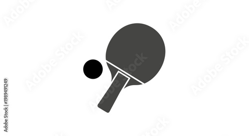 Ping pong paddle and ball.