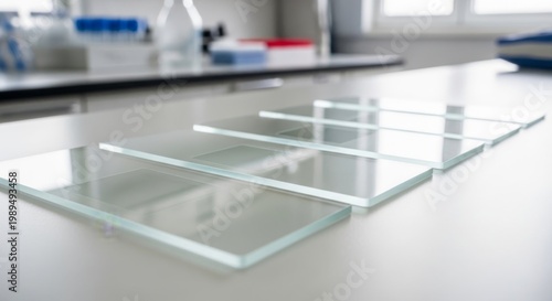 Microscope Slides Prepared on Laboratory Counter