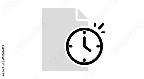 Simple black clock icon on white.