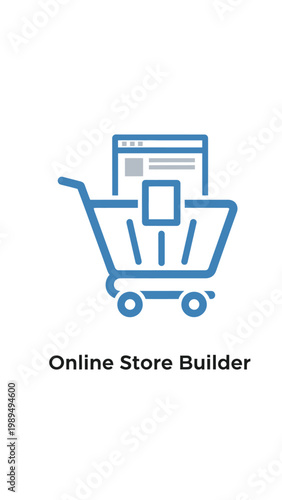 Shopping cart with online store product.
