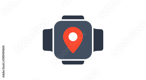 Smartwatch with location pin icon.